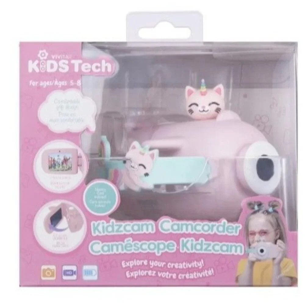 Vivitar Kidztech Camcorder for Kids, Pink Kitticorn Digital Video Camera